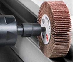 mounted flap wheel application